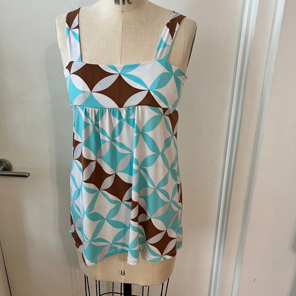 VTG WET SEAL Y2K Babydoll Geometric Sleeveless top Size Large